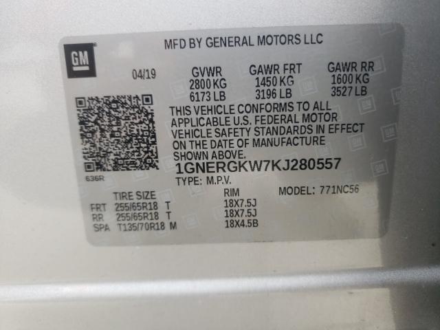 Photo 9 VIN: 1GNERGKW7KJ280557 - CHEVROLET TRAVERSE L 