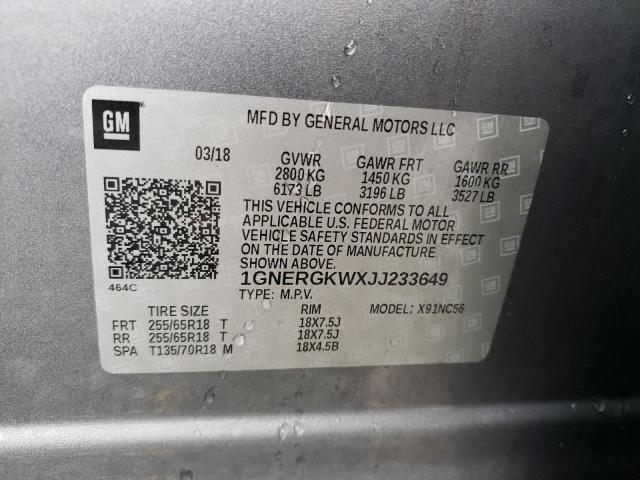 Photo 9 VIN: 1GNERGKWXJJ233649 - CHEVROLET TRAVERSE L 