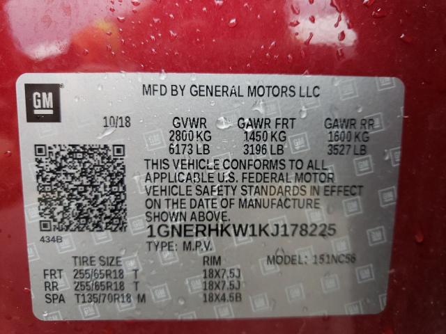 Photo 9 VIN: 1GNERHKW1KJ178225 - CHEVROLET TRAVERSE L 