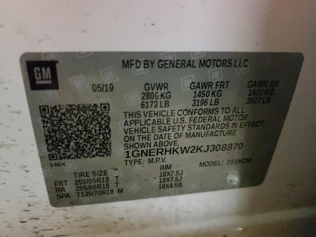 Photo 9 VIN: 1GNERHKW2KJ308870 - CHEVROLET TRAVERSE L 