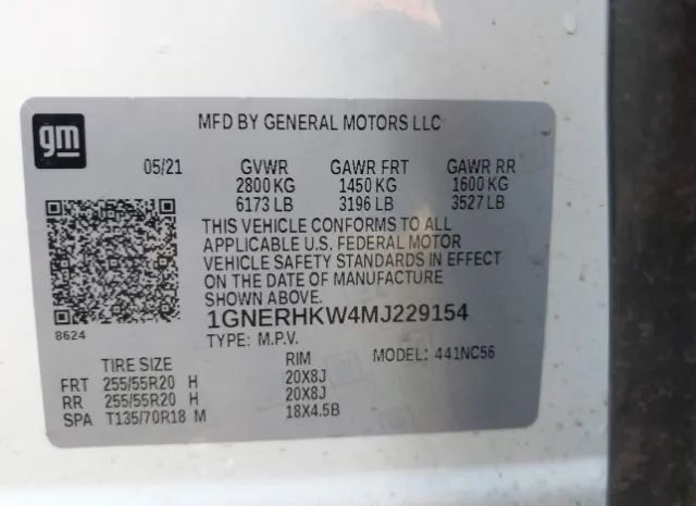 Photo 8 VIN: 1GNERHKW4MJ229154 - CHEVROLET TRAVERSE 