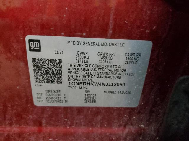 Photo 12 VIN: 1GNERHKW4NJ112059 - CHEVROLET TRAVERSE L 