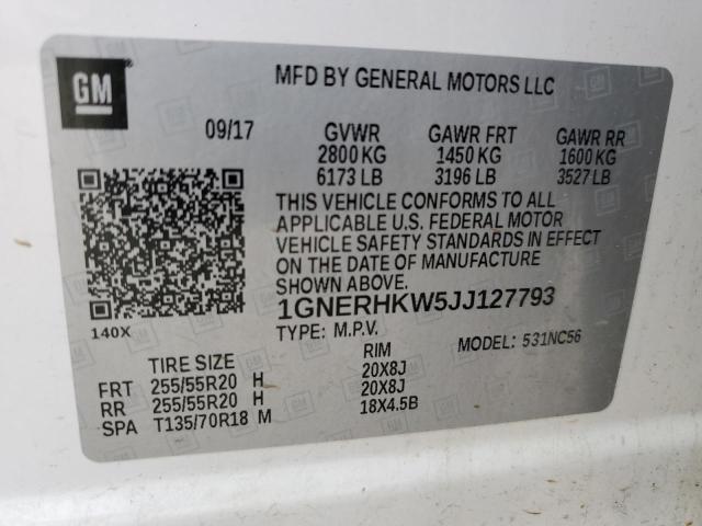 Photo 12 VIN: 1GNERHKW5JJ127793 - CHEVROLET TRAVERSE 