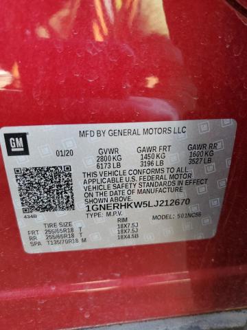 Photo 12 VIN: 1GNERHKW5LJ212670 - CHEVROLET TRAVERSE L 