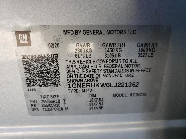 Photo 9 VIN: 1GNERHKW6LJ221362 - CHEVROLET TRAVERSE L 