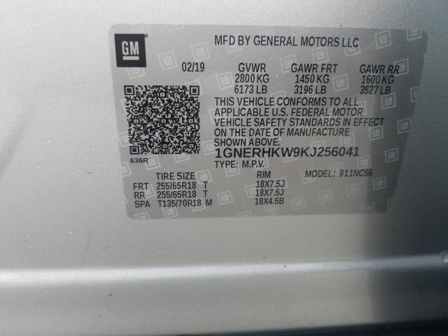 Photo 9 VIN: 1GNERHKW9KJ256041 - CHEVROLET TRAVERSE L 