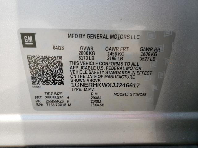 Photo 9 VIN: 1GNERHKWXJJ246617 - CHEVROLET TRAVERSE L 