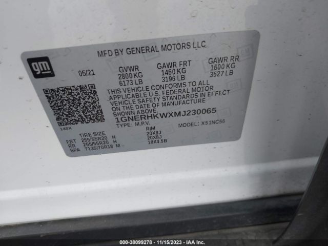 Photo 8 VIN: 1GNERHKWXMJ230065 - CHEVROLET TRAVERSE 