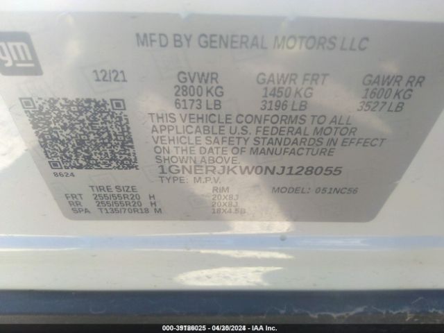 Photo 8 VIN: 1GNERJKW0NJ128055 - CHEVROLET TRAVERSE 