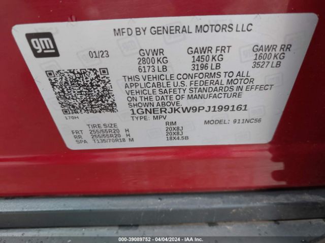 Photo 8 VIN: 1GNERJKW9PJ199161 - CHEVROLET TRAVERSE 