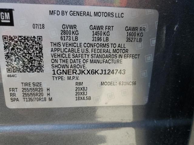 Photo 12 VIN: 1GNERJKX6KJ124743 - CHEVROLET TRAVERSE R 