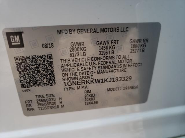 Photo 9 VIN: 1GNERKKW1KJ133329 - CHEVROLET TRAVERSE P 