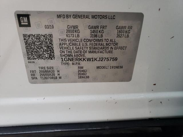 Photo 9 VIN: 1GNERKKW1KJ275759 - CHEVROLET TRAVERSE P 