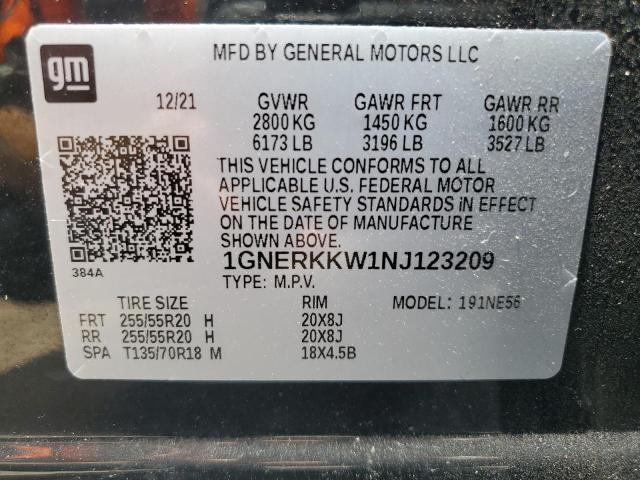 Photo 12 VIN: 1GNERKKW1NJ123209 - CHEVROLET TRAVERSE P 