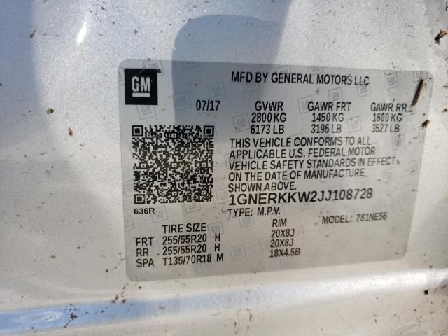 Photo 9 VIN: 1GNERKKW2JJ108728 - CHEVROLET TRAVERSE P 