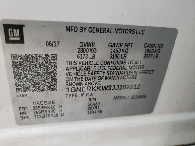 Photo 9 VIN: 1GNERKKW3JJ102212 - CHEVROLET TRAVERSE P 