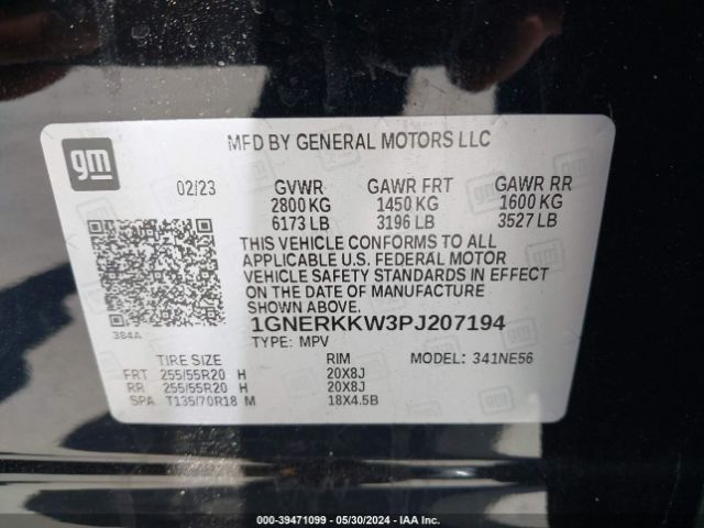 Photo 8 VIN: 1GNERKKW3PJ207194 - CHEVROLET TRAVERSE 