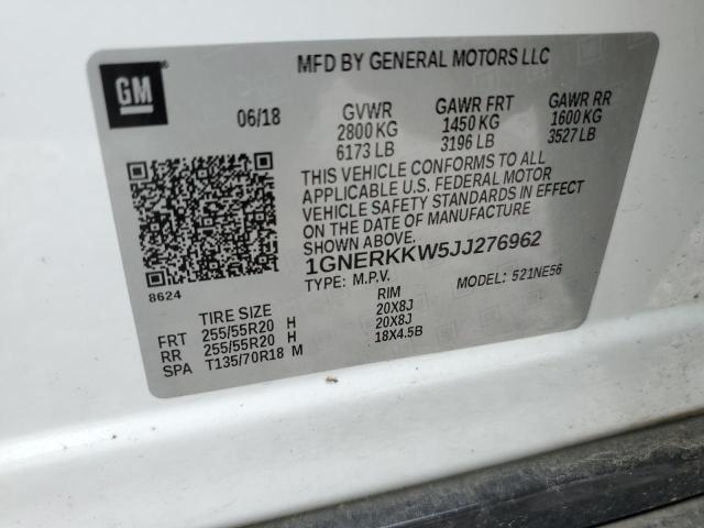 Photo 12 VIN: 1GNERKKW5JJ276962 - CHEVROLET TRAVERSE 