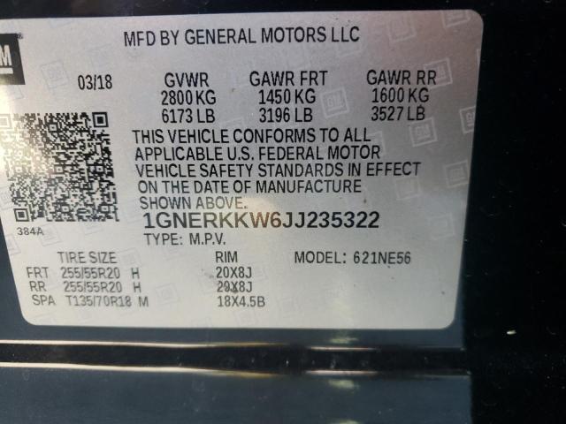 Photo 9 VIN: 1GNERKKW6JJ235322 - CHEVROLET TRAVERSE P 