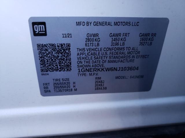 Photo 11 VIN: 1GNERKKW6NJ103604 - CHEVROLET TRAVERSE P 