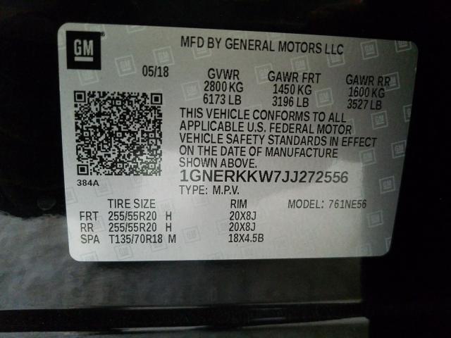 Photo 9 VIN: 1GNERKKW7JJ272556 - CHEVROLET TRAVERSE P 