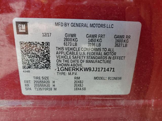 Photo 12 VIN: 1GNERKKW9JJ171471 - CHEVROLET TRAVERSE P 