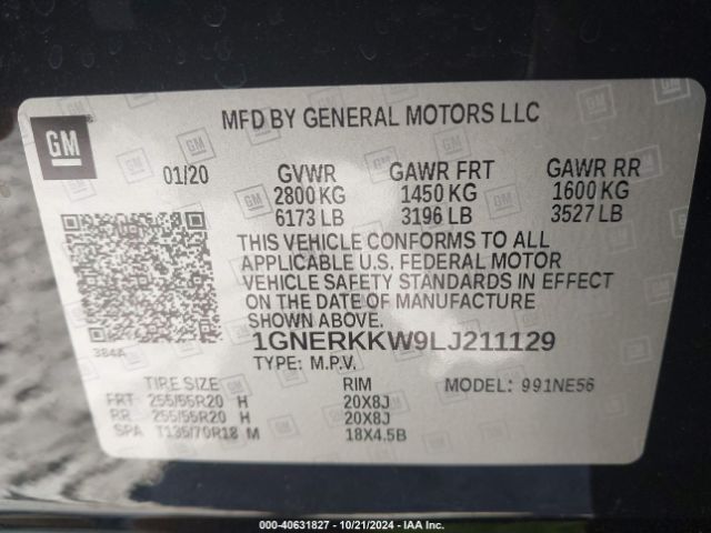 Photo 8 VIN: 1GNERKKW9LJ211129 - CHEVROLET TRAVERSE 