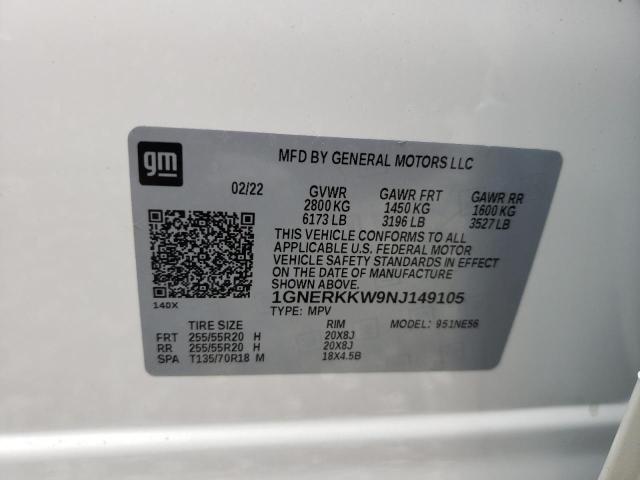 Photo 11 VIN: 1GNERKKW9NJ149105 - CHEVROLET TRAVERSE 