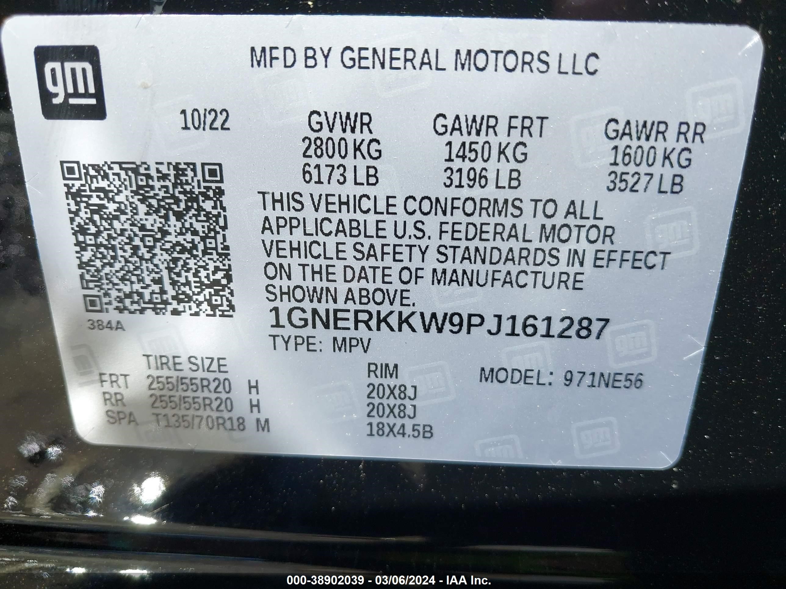 Photo 8 VIN: 1GNERKKW9PJ161287 - CHEVROLET TRAVERSE 