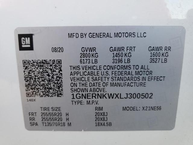 Photo 9 VIN: 1GNERNKWXLJ300502 - CHEVROLET TRAVERSE H 