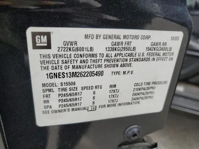 Photo 13 VIN: 1GNES13M262205490 - CHEVROLET TRAILBLAZE 