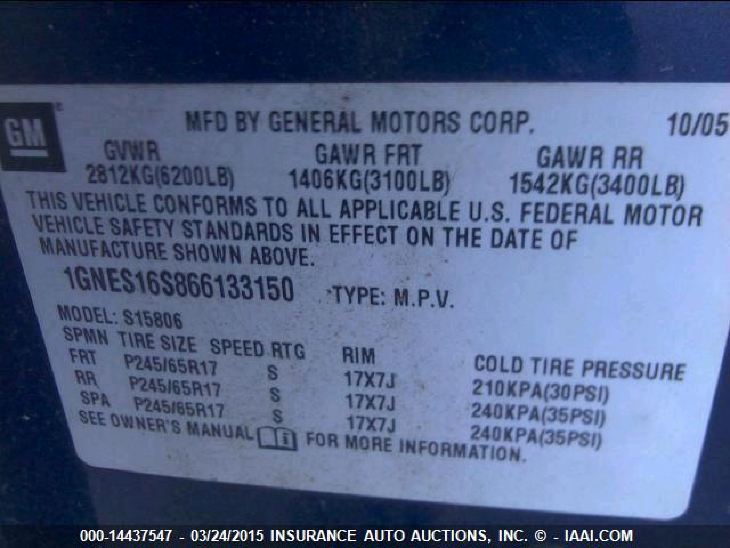 Photo 8 VIN: 1GNES16S866133150 - CHEVROLET TRAILBLAZER 