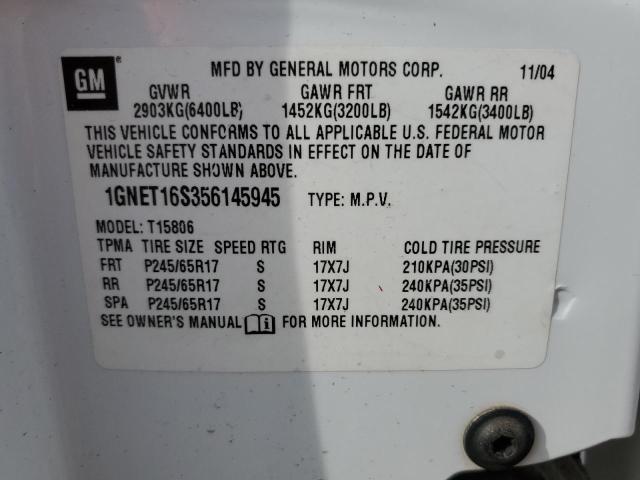 Photo 13 VIN: 1GNET16S356145945 - CHEVROLET TRAILBLAZE 