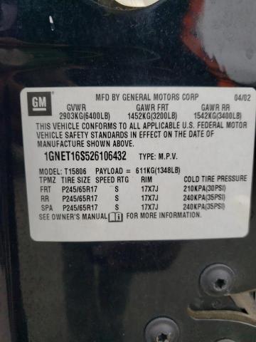 Photo 12 VIN: 1GNET16S526106432 - CHEVROLET TRAIL BLAZ 