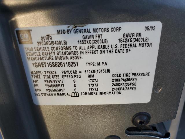 Photo 12 VIN: 1GNET16S626118251 - CHEVROLET TRAILBLZR 