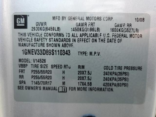 Photo 12 VIN: 1GNEV33D89S110343 - CHEVROLET TRAVERSE 