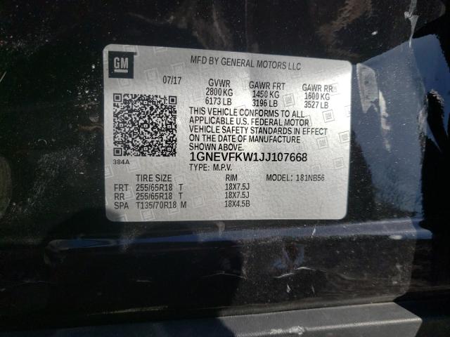 Photo 9 VIN: 1GNEVFKW1JJ107668 - CHEVROLET TRAVERSE L 