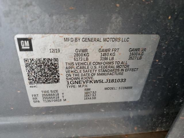 Photo 12 VIN: 1GNEVFKW5LJ181033 - CHEVROLET TRAVERSE L 