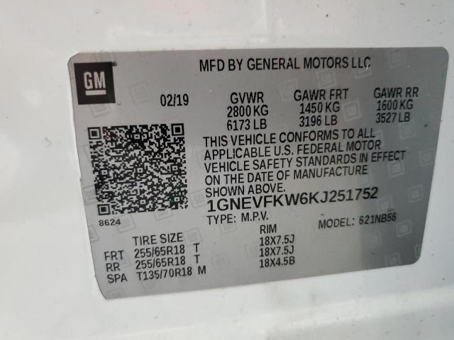 Photo 12 VIN: 1GNEVFKW6KJ251752 - CHEVROLET TRAVERSE L 