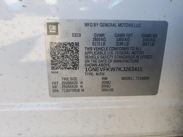 Photo 11 VIN: 1GNEVFKW7KJ263411 - CHEVROLET TRAVERSE 