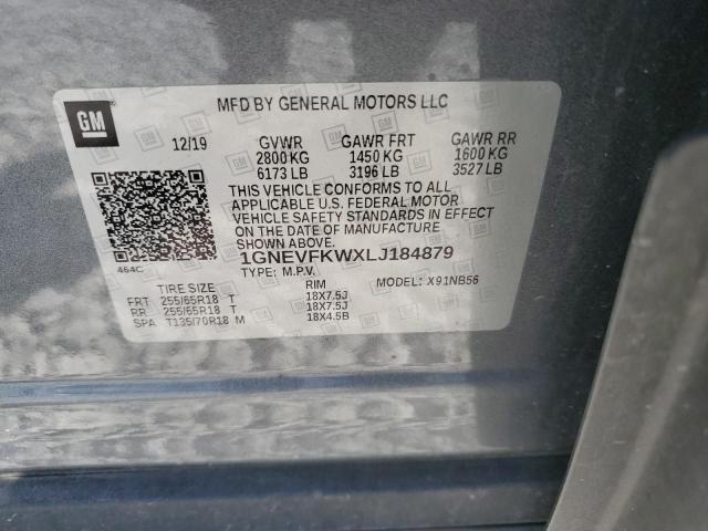 Photo 12 VIN: 1GNEVFKWXLJ184879 - CHEVROLET TRAVERSE L 