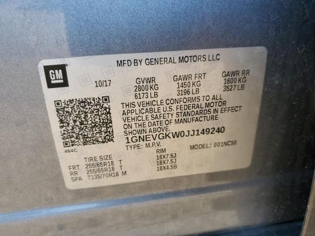 Photo 12 VIN: 1GNEVGKW0JJ149240 - CHEVROLET TRAVERSE L 