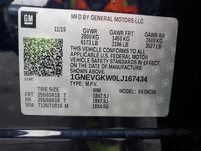 Photo 12 VIN: 1GNEVGKW0LJ167434 - CHEVROLET TRAVERSE L 