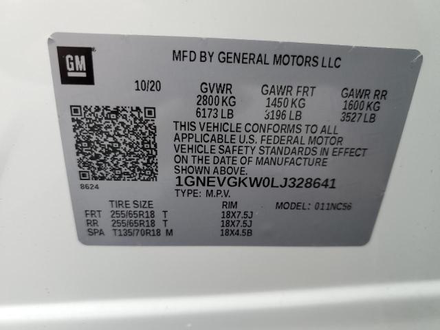 Photo 12 VIN: 1GNEVGKW0LJ328641 - CHEVROLET TRAVERSE L 