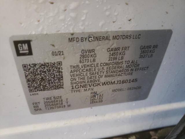 Photo 12 VIN: 1GNEVGKW0MJ160145 - CHEVROLET TRAVERSE 