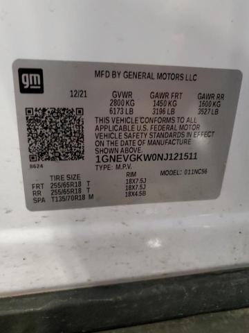 Photo 12 VIN: 1GNEVGKW0NJ121511 - CHEVROLET TRAVERSE L 