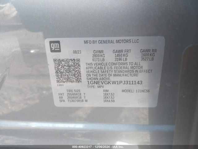 Photo 8 VIN: 1GNEVGKW1PJ311143 - CHEVROLET TRAVERSE 