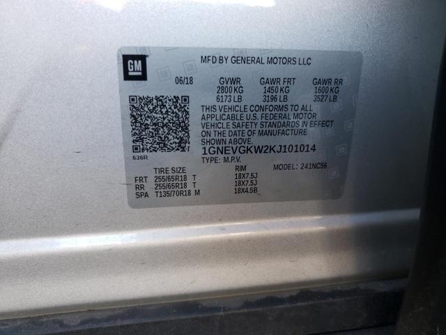 Photo 12 VIN: 1GNEVGKW2KJ101014 - CHEVROLET TRAVERSE 