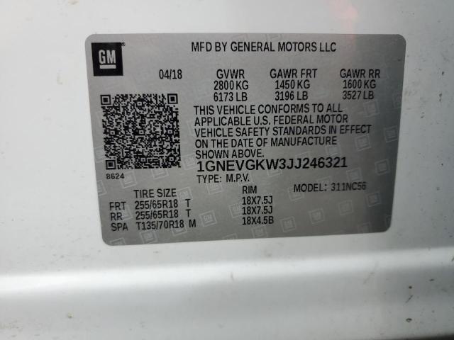 Photo 12 VIN: 1GNEVGKW3JJ246321 - CHEVROLET TRAVERSE L 