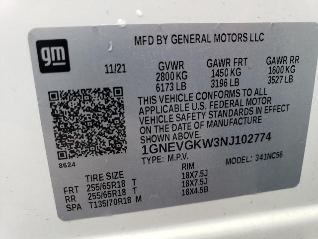 Photo 13 VIN: 1GNEVGKW3NJ102774 - CHEVROLET TRAVERSE L 